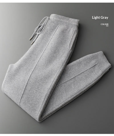 Pantalones de Lana Tejidos con Puño Cálido para Hombre - Casual Ejecutivo Primavera Otoño - Image 20