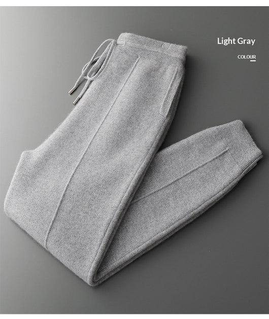 Pantalones de Lana Tejidos con Puño Cálido para Hombre - Casual Ejecutivo Primavera Otoño - Image 20