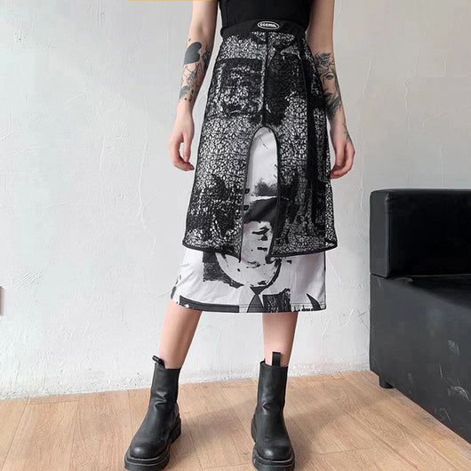 Falda Estampada con Degradado y Diseño Personalizado de Tinta Salpicada - Image 10