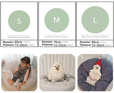 Cama Redonda Impermeable para Mascotas con Funda Lavable y Elástica - Image 6
