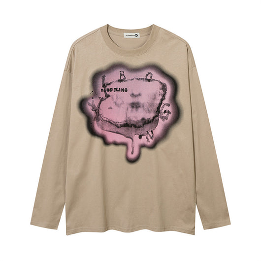 Playera de Manga Larga con Patrón Abstracto Creativo