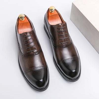 Zapatos de Cuero Puntiagudos Estilo Retro para Hombre Talla Grande - Image 2