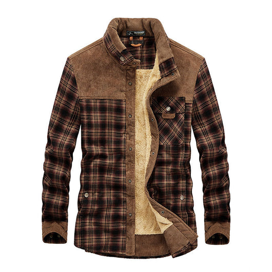 Cardigan Grueso de Forro Polar para Hombre - Cuadros Cálidos Otoño Invierno - Image 4