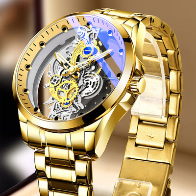 Reloj Automático Esqueleto Dorado de Lujo para Hombre - Image 32