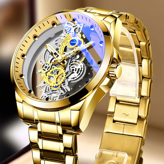Reloj Automático Esqueleto Dorado de Lujo para Hombre - Image 32