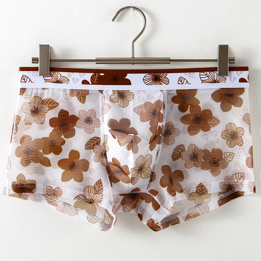 Ropa Interior Masculina de Malla Transparente con Estampado Floral - Image 5