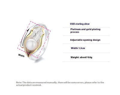 Anillo Ajustable de Perla Luxury con Detalles en Tonos Verdes - Image 6
