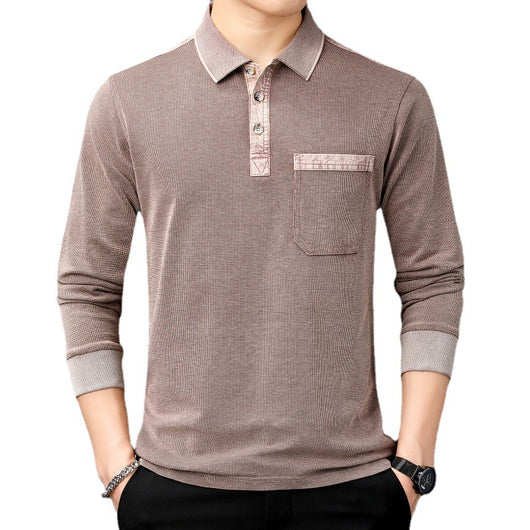 Camiseta Casual de Cuello Solapa para Hombre Maduro - Estilo Moderno - Image 5