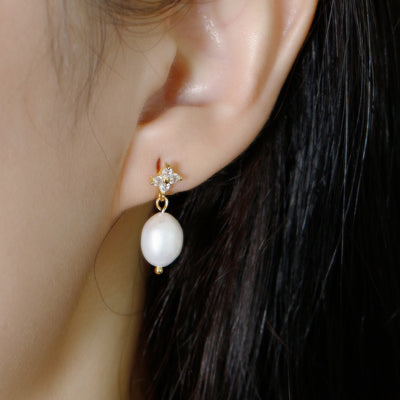 Aretes de Plata Esterlina 925 con Circonitas Trébol de Cuatro Hojas para Mujer - Image 2