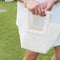 Bolsa Tote Blanca con Marco de Perlas