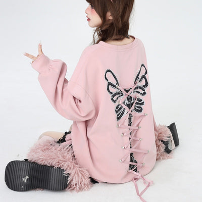Sudadera Suelta Cuello Redondo con Moño Fresco - Estilo Industrial Otoño - Image 11