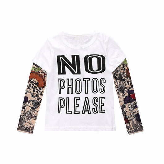 Remera Manga Larga con Diseño Tatuaje y Costuras - Image 5