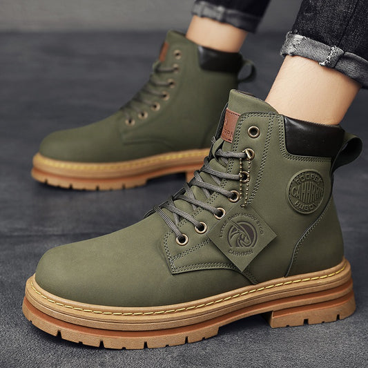Botas Altas de Invierno para Hombre Estilo Británico con Aumento de Altura