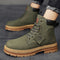 Botas de Inverno Cano Alto Masculinas Estilo Britânico com Aumento de Altura