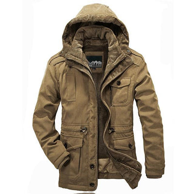 Chaqueta de Invierno para Hombre en Lana Gruesa - Reversible con Capucha Desmontable
