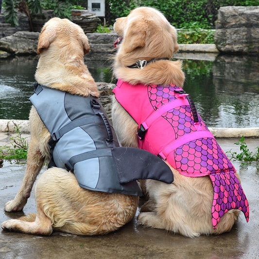 Chaleco Salvavidas para Perros - Diseño Tiburón Ajustable para Mascotas Pequeñas y Grandes