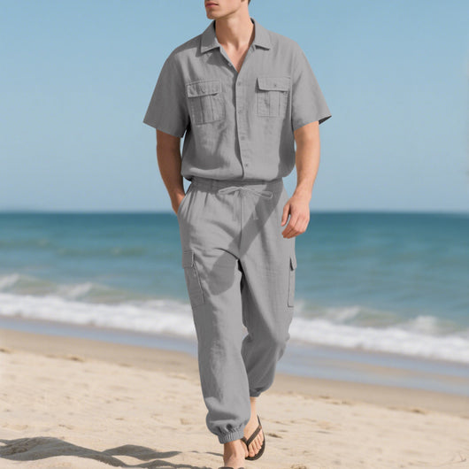 Conjunto de Trabajo Casual: Camisa Manga Corta y Pantalón - Image 15