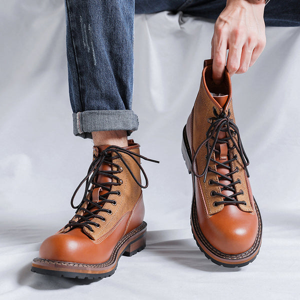 Botas Martin para Hombre de Cuero con Plataforma y Suela Reforzada