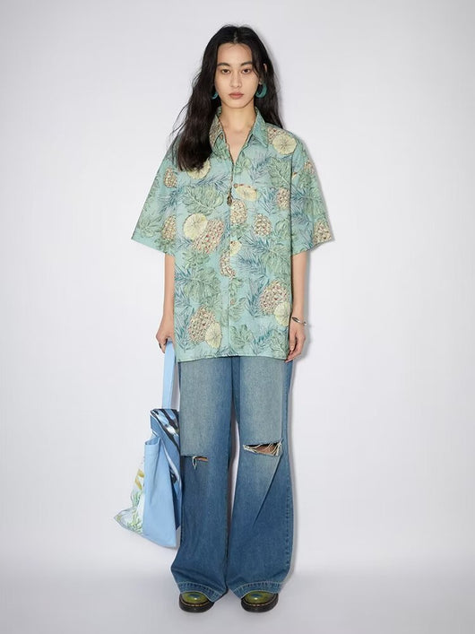 Camisa de Seda Floral Fresca para Hombre - Manga Corta Verano - Image 10