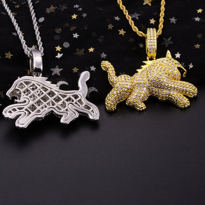 Collar Hip Hop para Hombre con Dije de Leopardo y Circonitas - Image 3