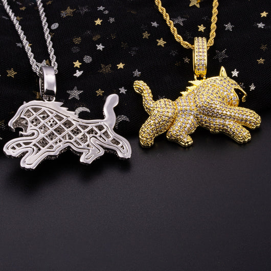 Collar Hip Hop para Hombre con Dije de Leopardo y Circonitas - Image 3