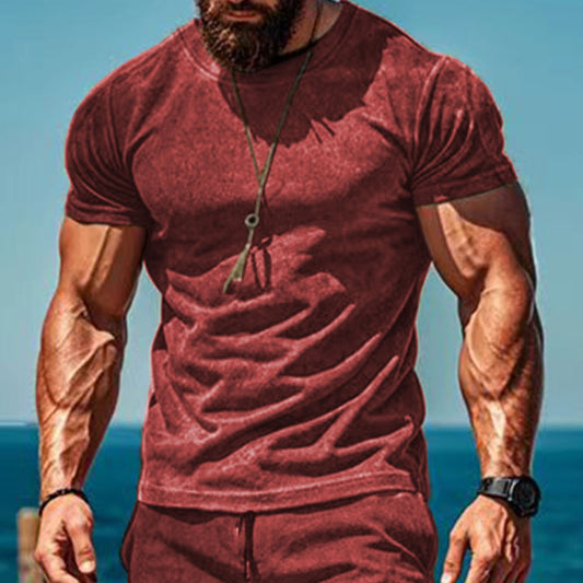 Traje Deportivo Casual de Ante con Manga Corta