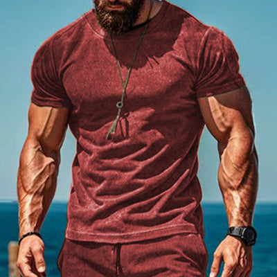 Traje Deportivo Casual de Ante con Manga Corta