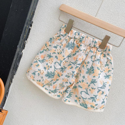Conjunto Infantil Estilo Western Retro con Flores Caladas - Blusa y Short - Image 5