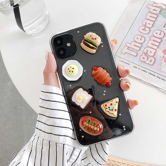 Funda Transparente para Celular Burger Pizza Estéreo - Image 3