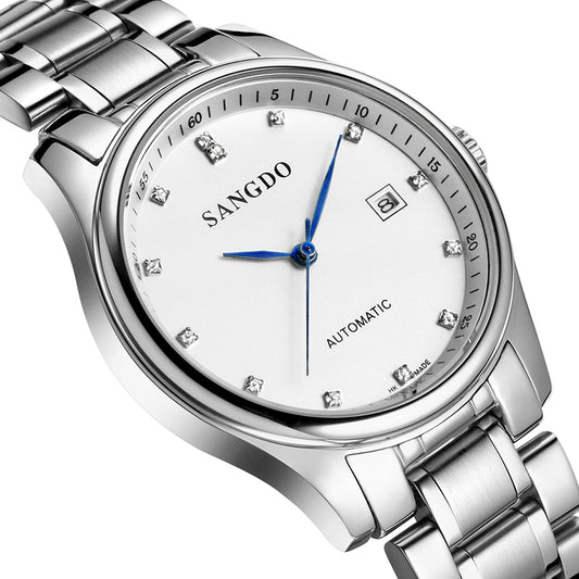 Reloj Mecánico de Acero Inoxidable Resistente al Agua