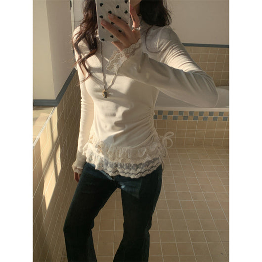 Blusa Ajustada con Encaje para Mujer - Manga Larga Elegante - Image 7