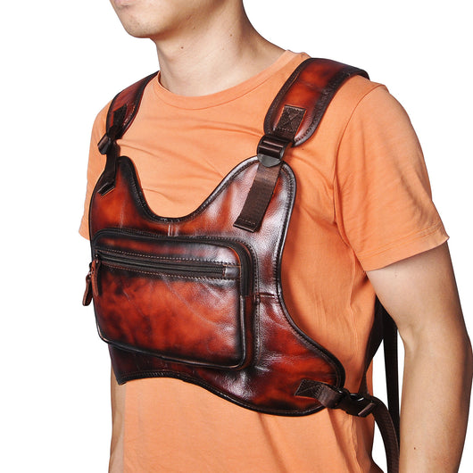 Bolsa de Pecho Vintage en Cuero Genuino para Hombre - Estilo Outdoor - Image 15
