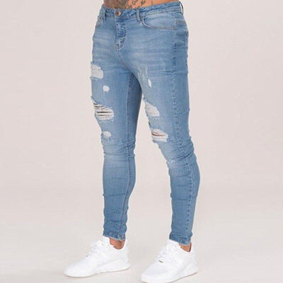 Jeans Ajustados para Hombre con Corte Entallado en Rodillas - Image 10