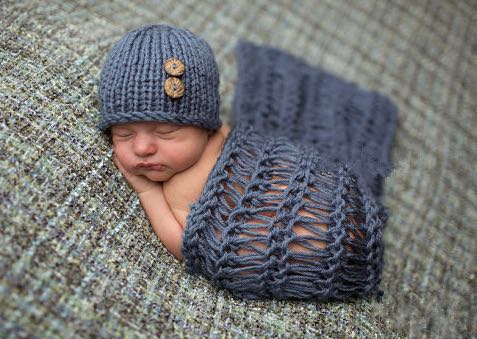 Conjunto Fotográfico Bebé Gorro Azul Marino - Image 13