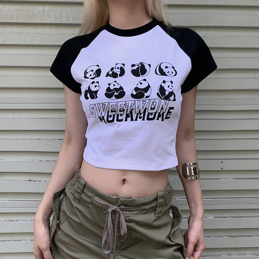 Playera Estampado Panda Manga Raglán Colores Contrastantes - Tops Básico Chicas Atrevidas - Image 5