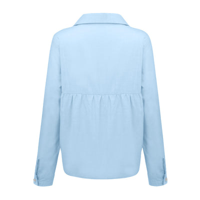 Blusa Cardigan Suelta con Solapa y Botones - Camisa Manga Larga para Mujer - Image 14