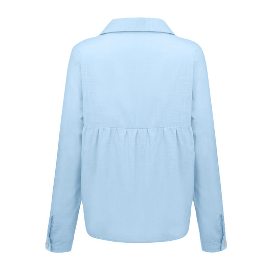 Blusa Cardigan Suelta con Solapa y Botones - Camisa Manga Larga para Mujer - Image 14