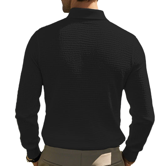 Polo Casual de Manga Larga Slim Fit con Textura Waffle - Image 17