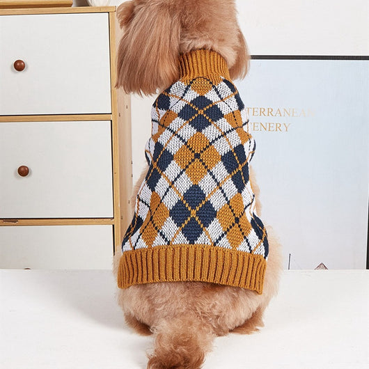 Ropa para Mascotas Thanksgiving Cuadros Retro Contraste de Colores - Image 11
