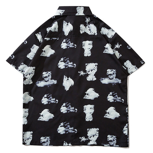 Playera Suelta Estampado Nubes Blancas Tendencia Nacional - Image 7