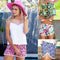 Pantalones cortos de playa con cintura elástica estampados