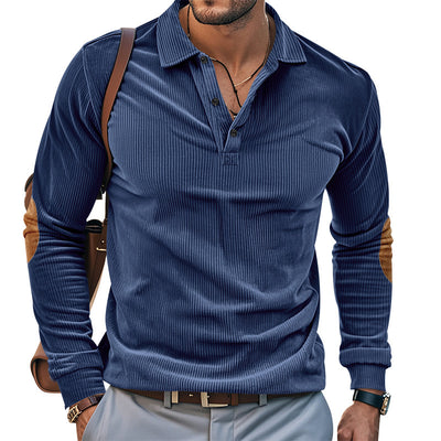 Camiseta Manga Larga de Pana para Hombre - Primavera y Otoño - Image 4