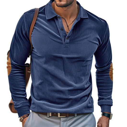 Camiseta Manga Larga de Pana para Hombre - Primavera y Otoño - Image 4