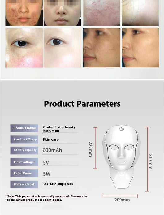 Mascarilla LED de 7 Colores para Tratamiento Facial en Casa - Image 14