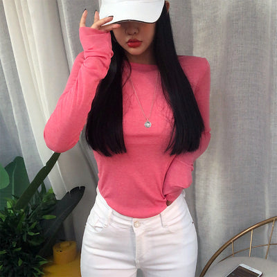 Blusa Semitransparente de Manga Larga en Colores Sólidos - Image 29
