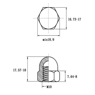 Tuerca Tapón Integral Semicircular con Bola de Rosca - Image 10