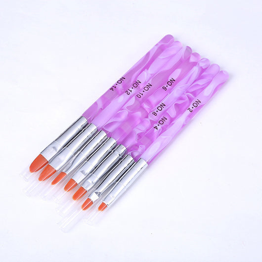 Set de 7 Pinceles para Uñas de Gel - Acrílico con Punta Redonda y Fotocurado - Image 4