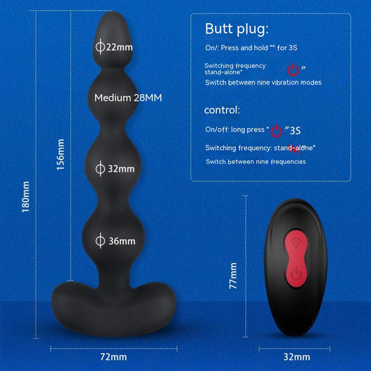 Vibrador Anal con Control Remoto y Cuentas de Estimulación - Image 11