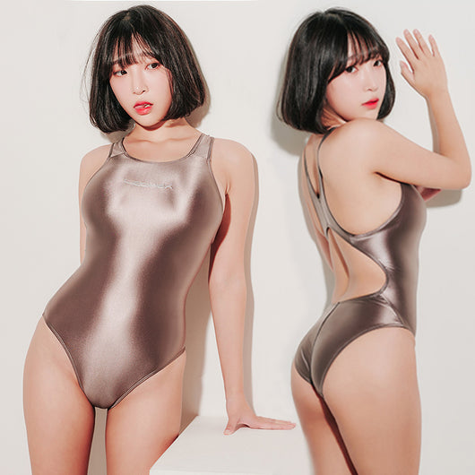 Traje de Baño Enterizo Brillante Ajustado para Mujer