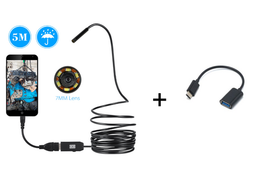 Cámara de Inspección Endoscópica USB OWSOO 7mm con 6 LED, Cable de 5M Impermeable para Android OTG - Image 6